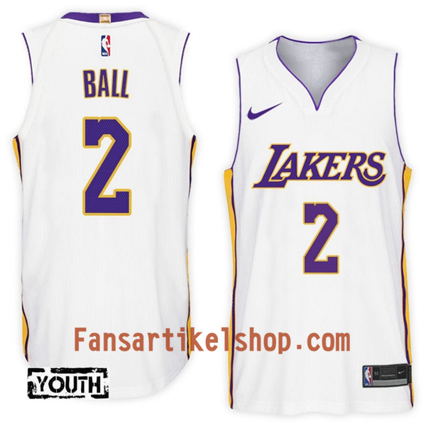 NBA Los Angeles Lakers Trikot Lonzo Ball 2 Nike 2017-18 Weiß Swingman - Kinder NBA Los Angeles Lakers Trikot Lonzo Ball 2 Nike 2017-18 Weiß Swingman - Kinder
